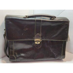 Wilsons Leather Soft Mens Executive Briefcase/Laptop Bag Brown Satchel